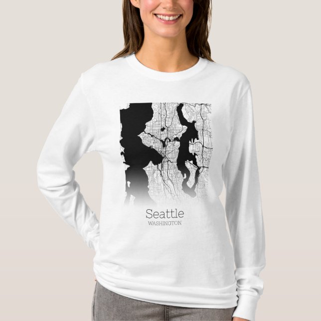 Seattle City Map T-Shirt (Front)