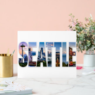 Seattle City Skyline Iconic Seattle Landmarks Acrylic Sign