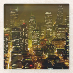 Seattle city view glass coaster
