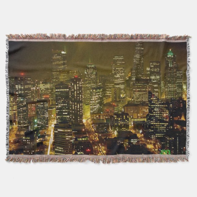 Seattle city view throw blanket (Front)