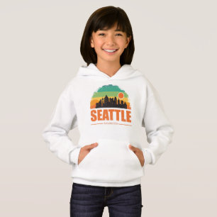 Seattle City Washington USA Vintage Retro Sunset