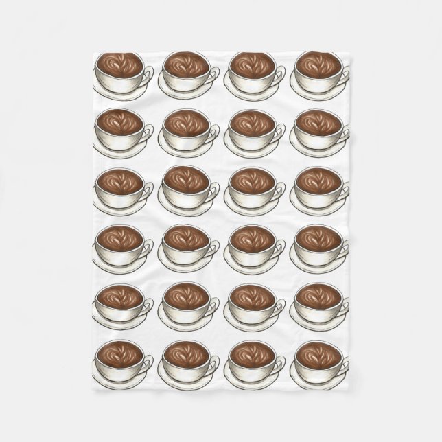 Seattle Coffee Cup Latte Barista Coffee House Shop Fleece Blanket (Front)