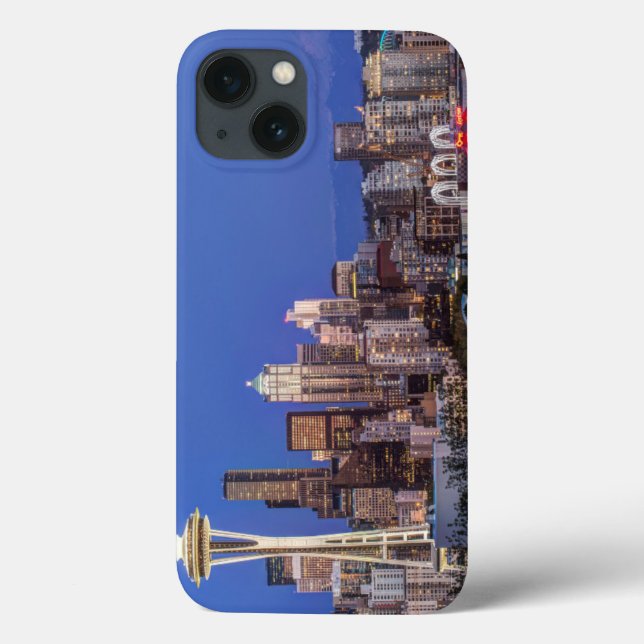 Seattle, Downtown and Mt. Rainier at Twilight Case-Mate iPhone Case (Back)
