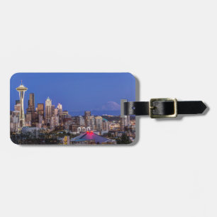 Seattle, Downtown and Mt. Rainier at Twilight Luggage Tag