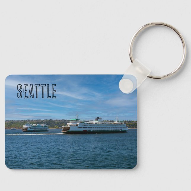 Seattle Ferries and Custom Name Key Ring (Front)