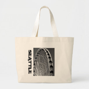 Seattle Ferris Wheel Large Tote Bag