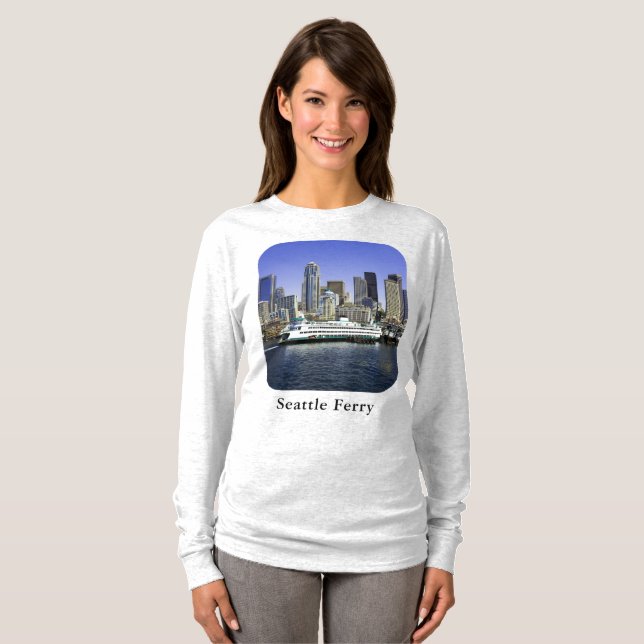 Seattle Ferry Washington State Women's Long Sleeve T-Shirt (Front Full)