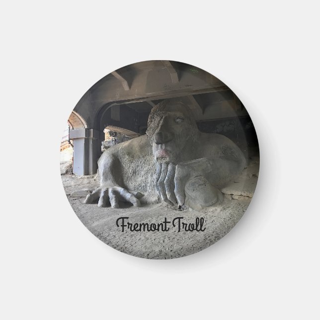 Seattle Fremont Troll #1 Round Magnet (Front)