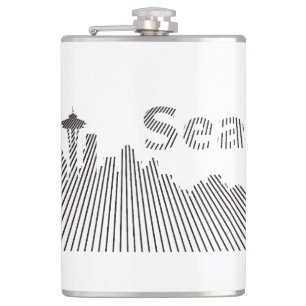 Seattle Graphic Hip Flask