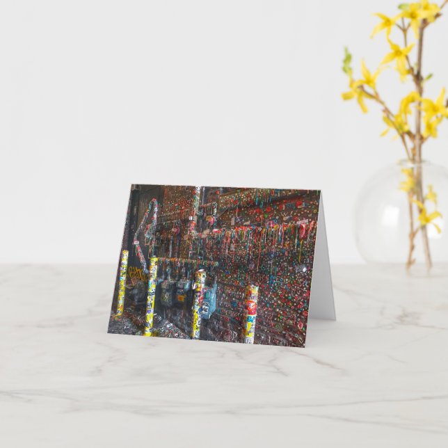 Seattle Gum Wall Greeting  Card (Yellow Flower)