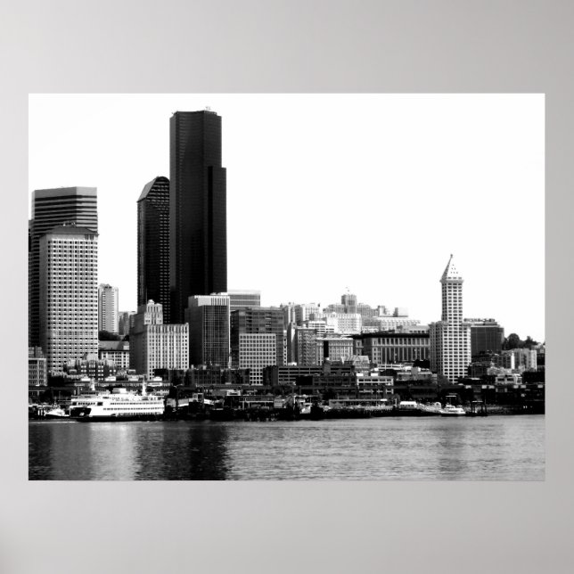 Seattle in B&W Poster (Front)
