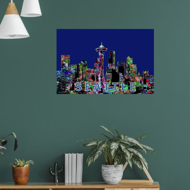 Seattle in graffiti poster (Living Room 1)