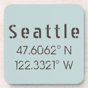 Seattle Latitude and Longitude Coaster