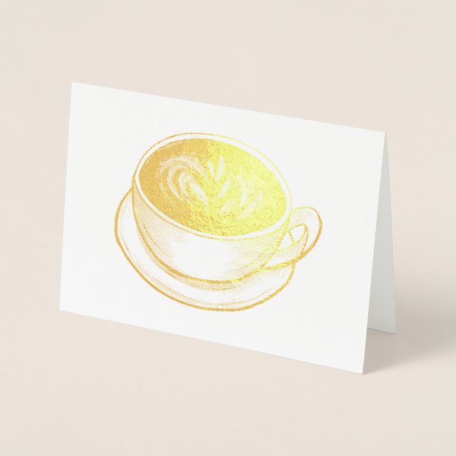 Seattle Latte Coffee Shop Cup of Coffee Foodie Foil Card (Front)