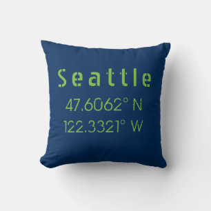 Seattle Longitude Latitude Team Colours Cushion