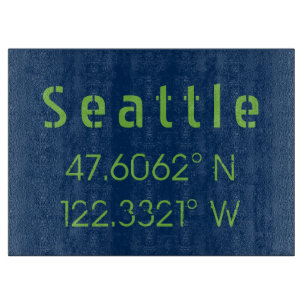 Seattle Longitude Latitude Team Colours  Cutting Board