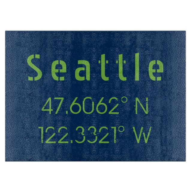 Seattle Longitude Latitude Team Colours  Cutting Board (Front)