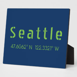 Seattle Longitude Latitude Team Colours   Plaque