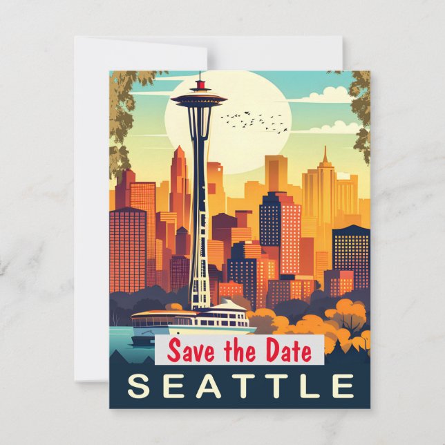 Seattle Needle Green Wedding Invitation (Front)
