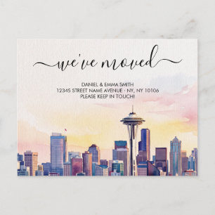 Seattle New Address Moving Announcement Postcard
