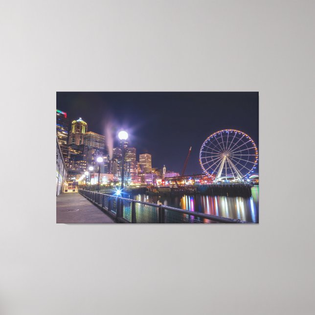 Seattle Nighttime Canvas Print (Front)