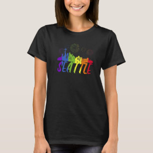 Seattle Pride Skyline Pride Parade Seattle T-Shirt