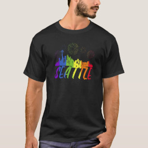 Seattle Pride Skyline Pride Parade Seattle T-Shirt