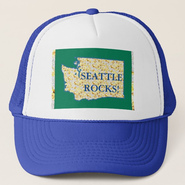 SEATTLE ROCKS TRUCKER HAT (Front)