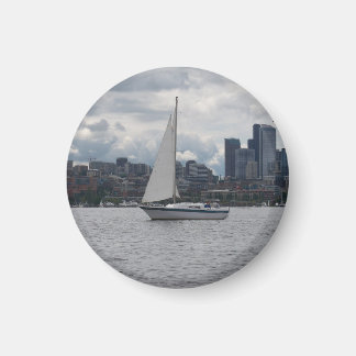 Seattle Sailboat Cityscape Magnet