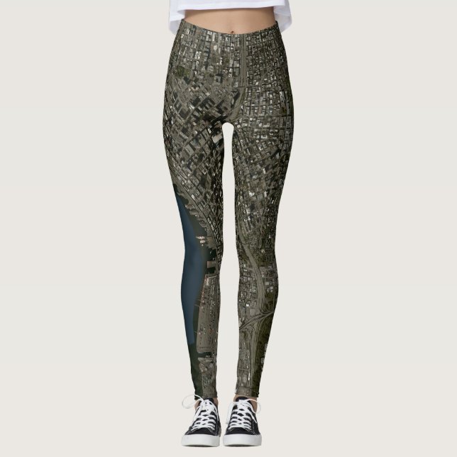 Seattle Sat Map Leggings (Front)