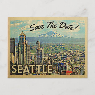 Seattle Save The Date Vintage Postcards