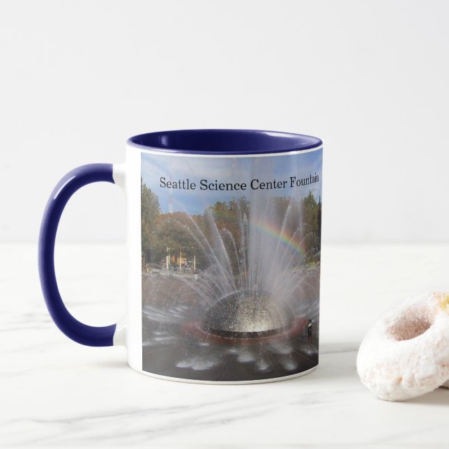 Seattle Science Centre Fountain Washington Photo  Mug (With Donut)