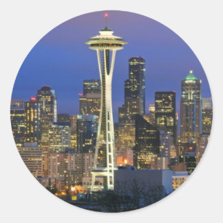 Seattle seen from Kerry Park in Queen Anne Classic Round Sticker