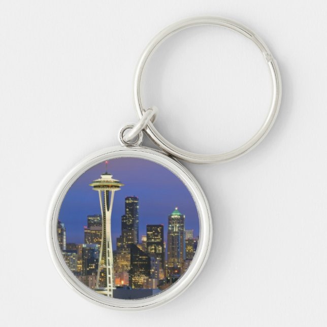 Seattle seen from Kerry Park in Queen Anne Key Ring (Front)