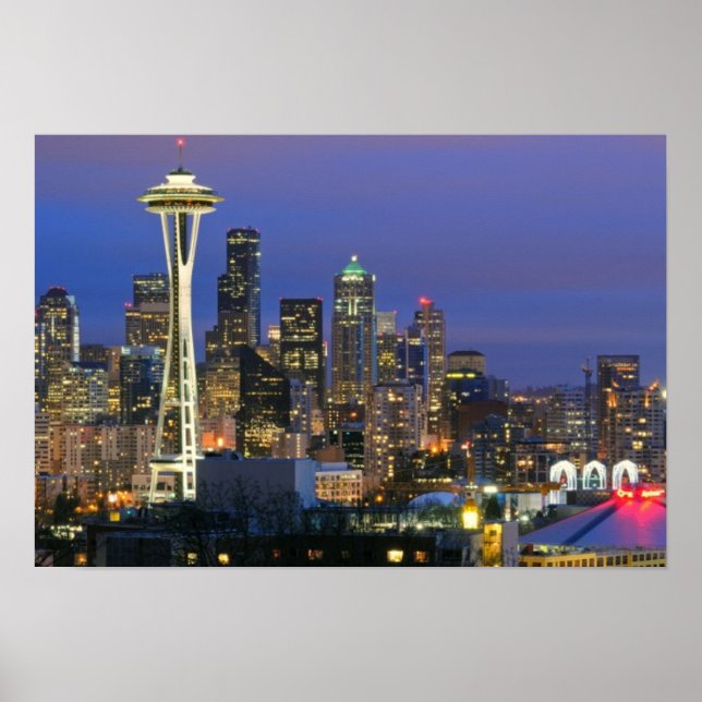 Seattle seen from Kerry Park in Queen Anne Poster (Front)