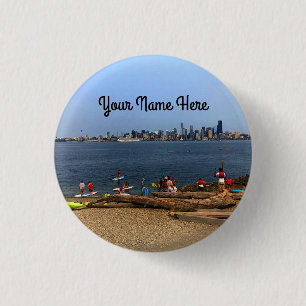 Seattle Skyline #4 Button