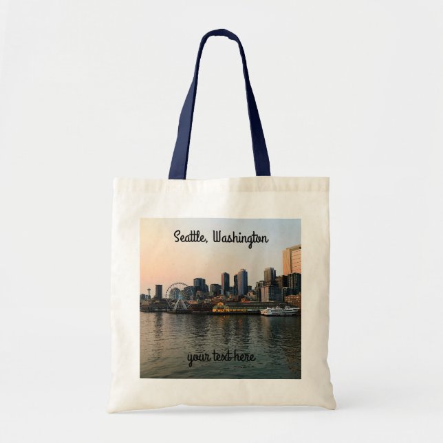 Seattle Skyline #5 Tote Bag (Front)