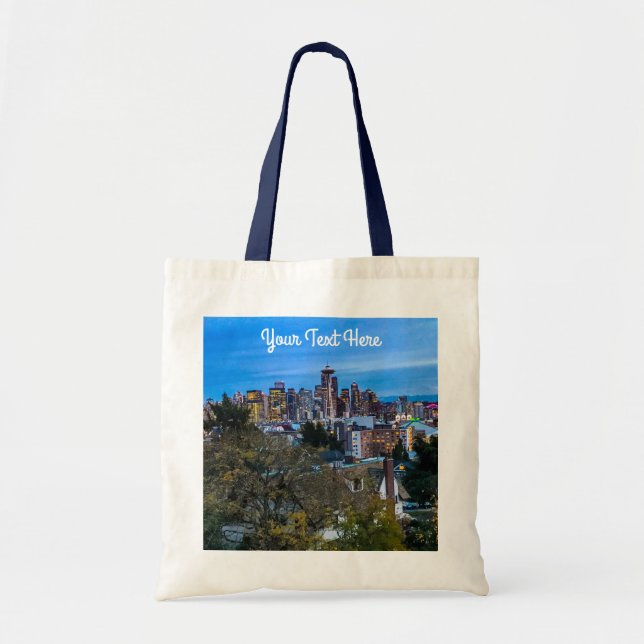 Seattle Skyline #7 Tote Bag (Front)