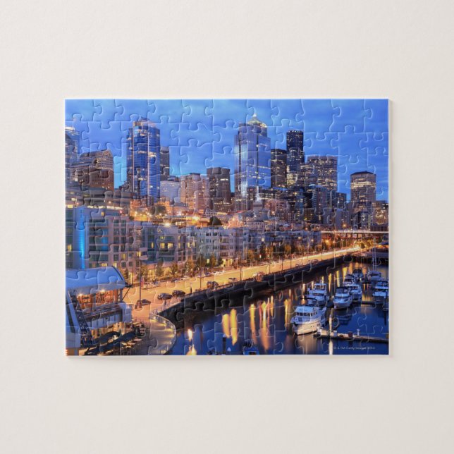 Seattle skyline and harbour, Washington State Jigsaw Puzzle (Horizontal)