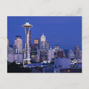 Seattle Skyline at Dusk Postcard
