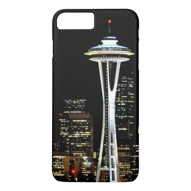 Seattle skyline at night, with Space Needle Case-Mate iPhone Case (Back)
