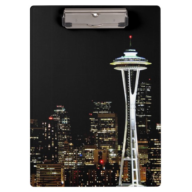 Seattle skyline at night, with Space Needle. Clipboard (Front)