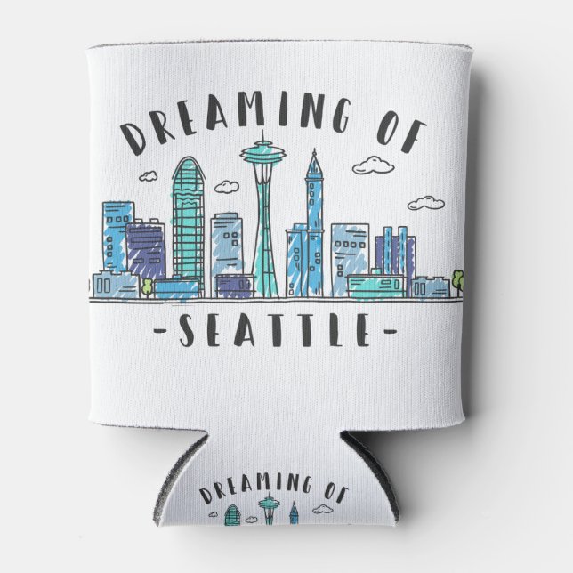 Seattle Skyline Can Cooler (Front)