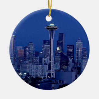 Seattle skyline ceramic tree decoration