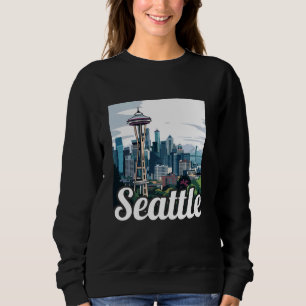 Seattle Skyline Cityscape Souvenirs Seattle Washin Sweatshirt