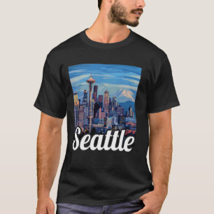 Seattle Skyline Cityscape Souvenirs Seattle Washin T-Shirt