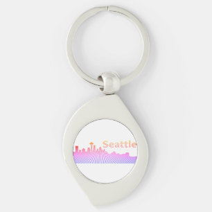 Seattle skyline graphic key ring