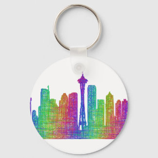 Seattle skyline key ring