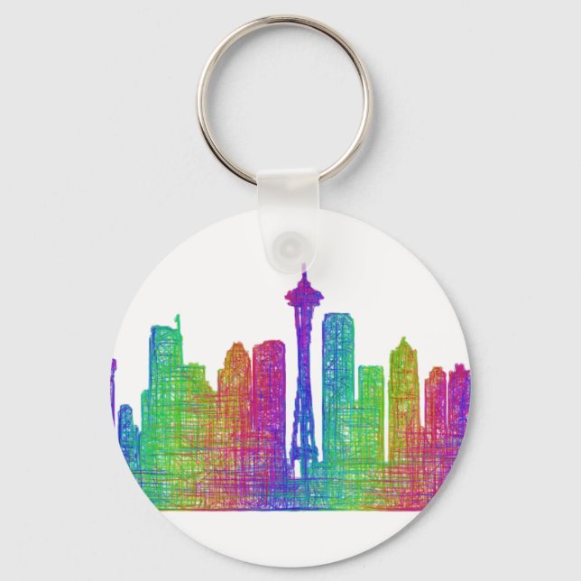 Seattle skyline key ring (Front)