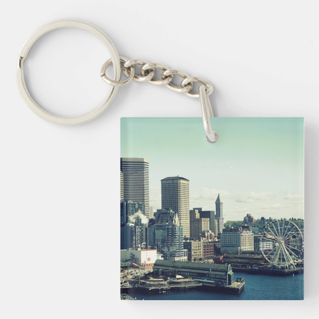 Seattle Skyline Key Ring (Front)